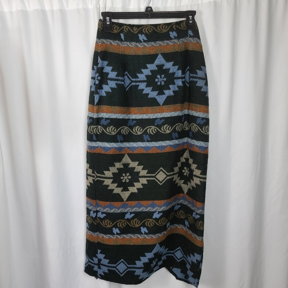 4/$18 Vintage Southwestern Print Wrap Skirt - Picture 3 of 9
